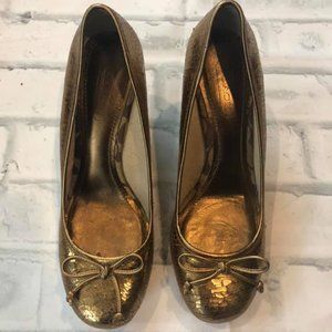 Coach Size 7.5 Bronze Wedges
